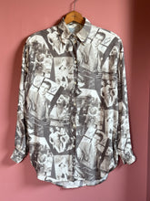 Load image into Gallery viewer, vintage 1990s Old Hollywood stars novelty rayon shirt