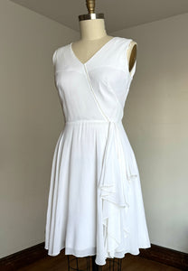 AS-IS vintage 1960s white chiffon evening dress {m}