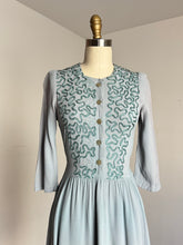 Load image into Gallery viewer, vintage 1930s 40s trapunto rayon dress {xs}