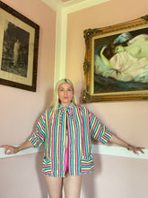 Load image into Gallery viewer, vintage 1950s rainbow terrycloth beach jacket