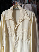 Load image into Gallery viewer, vintage 1950s yellow wool long sleeve button up shirt