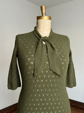 Load image into Gallery viewer, vintage 1950s green knit sweater dress {m-XL}