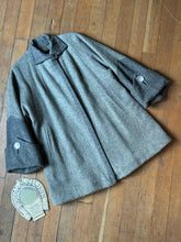 Load image into Gallery viewer, vintage 1950s grey two-tone coat {up to XL}