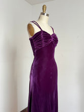 Load image into Gallery viewer, vintage 1930s purple velvet gown {xs}