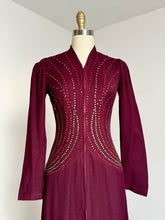 Load image into Gallery viewer, vintage 1930s rhinestone wool dressing gown {xs}