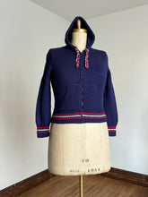 Load image into Gallery viewer, vintage 1960s hooded knit zip up sweater {m-2X}