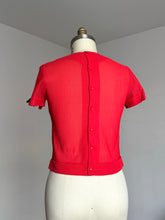 Load image into Gallery viewer, vintage 1950s sheer red blouse {s/m}