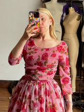 Load image into Gallery viewer, vintage 1950s roses dress {xxs}