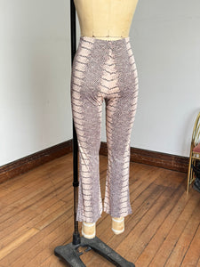 vintage 1960s snakeskin pant set tunic mini dress and pant set {xs}