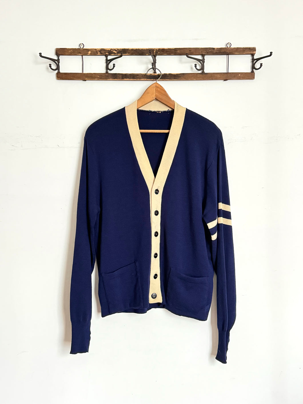 vintage 1950s navy letterman sweater