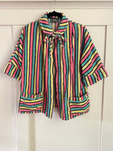 Load image into Gallery viewer, vintage 1950s rainbow terrycloth beach jacket