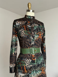 vintage 1970s novelty tree dress {s}