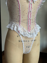 Load image into Gallery viewer, vintage 1980s little hearts bodysuit teddy lingerie {xs/s}