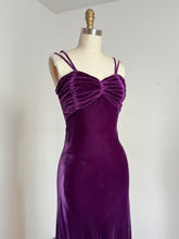 Load image into Gallery viewer, vintage 1930s purple velvet gown {xs}