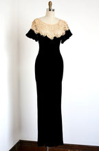 Load image into Gallery viewer, vintage 1930s black velvet gown