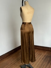 Load image into Gallery viewer, vintage 1930s brown satin pants {m}