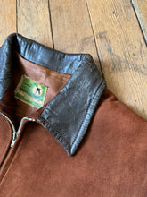 Load image into Gallery viewer, vintage 1940s suede horsehide belted back side synch jacket