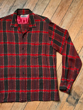 Load image into Gallery viewer, vintage 1950s plaid long sleeve shirt