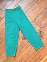 Load image into Gallery viewer, vintage 1950s green side zip denim jeans {xs/s}