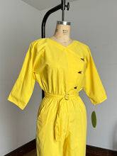 Load image into Gallery viewer, NOS vintage 1980s yellow jumpsuit {xs-m}