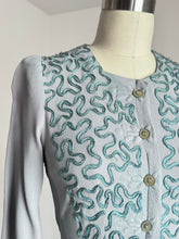 Load image into Gallery viewer, vintage 1930s 40s trapunto rayon dress {xs}