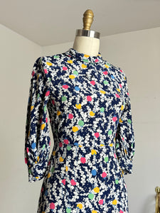 vintage 1930s abstract rayon dress {xs}