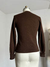 Load image into Gallery viewer, vintage 1940s brown letterman varsity pullover sweater {s-m}