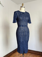 Load image into Gallery viewer, vintage 1940s ribbon knit dress {xs-m}