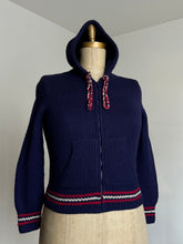 Load image into Gallery viewer, vintage 1960s hooded knit zip up sweater {m-2X}