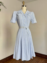 Load image into Gallery viewer, vintage 1930s 40s striped cotton dress {s/m}