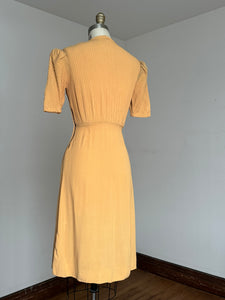 vintage 1930s mustard rayon dress {xs}