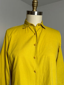 vintage 1950s chartreuse blouse {L}