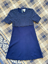 Load image into Gallery viewer, vintage 1960s striped knit Bernshaw English dress {xxs}