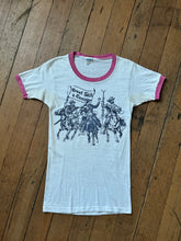 Load image into Gallery viewer, vintage 1970s skiing cowboys ringer tee AS-IS