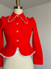 Load image into Gallery viewer, vintage 1970s cropped red jacket {xs}