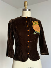 Load image into Gallery viewer, vintage 1940s Owl top {xs}