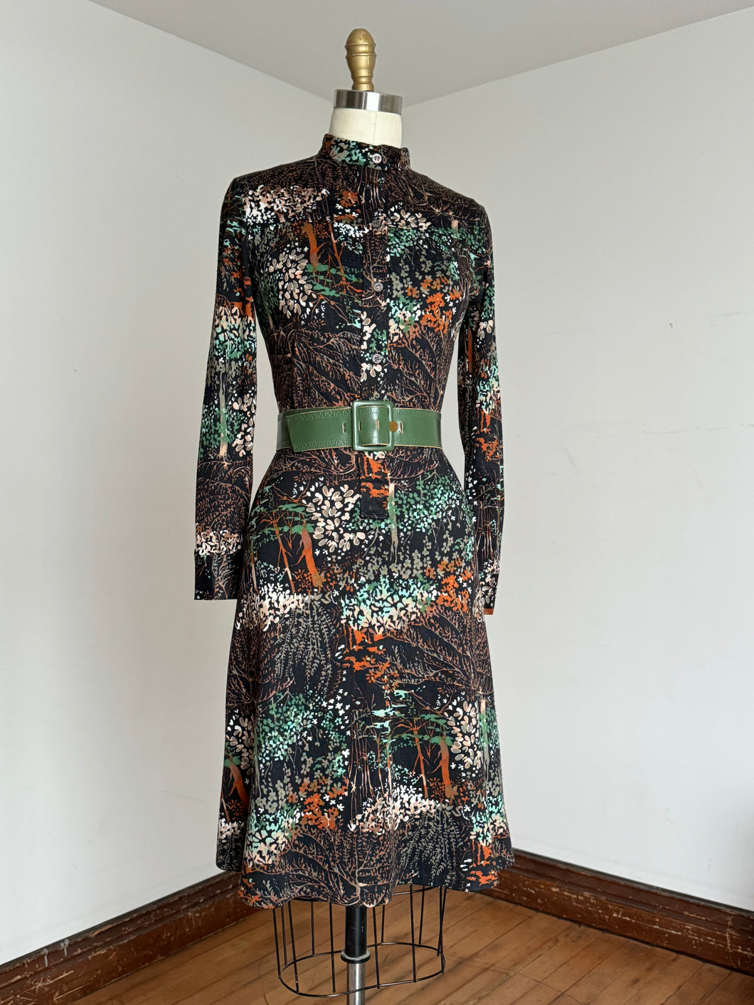 vintage 1970s novelty tree dress {s}