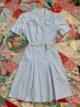 Load image into Gallery viewer, vintage 1930s 40s striped cotton dress {s/m}