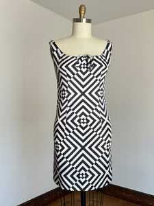 vintage 1960s psychedelic black and white dress {s/m}