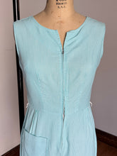 Load image into Gallery viewer, vintage 1950s striped cotton jumpsuit {s/m}