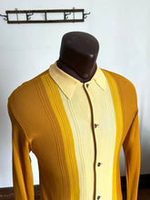 Load image into Gallery viewer, vintage 1960s yellow striped sweater shirt jac