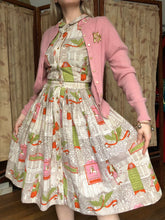 Load image into Gallery viewer, vintage 1950s novelty shirtwaist dress {xxs}