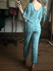 vintage 1960s lace pant set {xs}