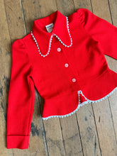 Load image into Gallery viewer, vintage 1970s cropped red jacket {xs}