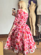 Load image into Gallery viewer, vintage 1950s roses dress {xxs}