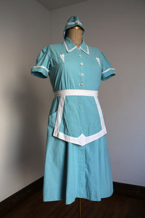 vintage 1940s uniform dress set {XL}