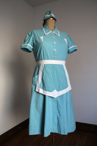 vintage 1940s uniform dress set {XL} C
