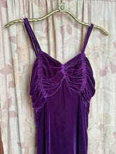 Load image into Gallery viewer, vintage 1930s purple velvet gown {xs}