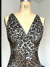 Load image into Gallery viewer, vintage 1970s Vanity Fair leopard jumpsuit {xs/s}