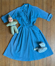 Load image into Gallery viewer, vintage 1950s blue party dress {s} as-is
